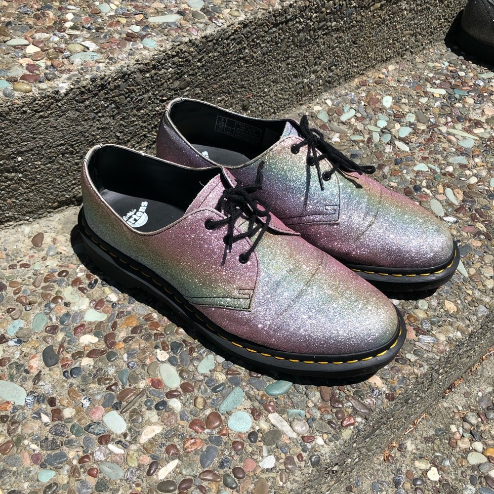 Rainbow glitter doc martens 1461